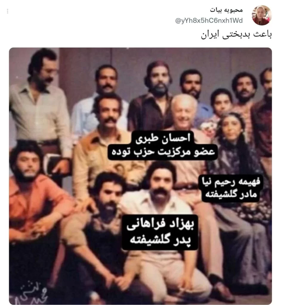 انتقاد عجیب خانم بازیگر در باره پدر گلشیفته فراهانی